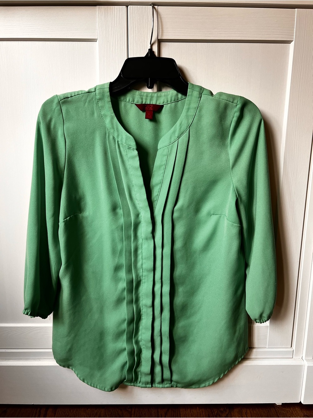 212 Collection Mint Green Pleated Front Blouse